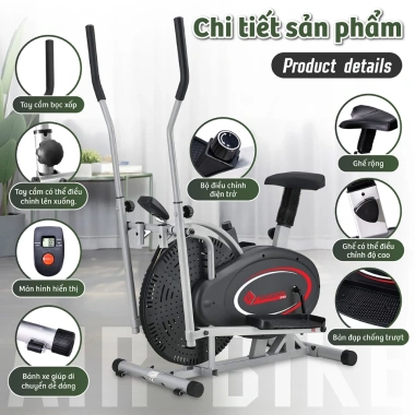 Xe đạp tập thể dục 8.701-8.702-8.703 tay chân, cảm ứng nhịp đập, tựa lưng, giảm 21%