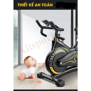 Xe đạp tập thể dục fitness - máy tập gym tại nhà, bánh đà kháng không tiếng ồn, đồng hồ đo chỉ số, chỉ 2.81 triệu