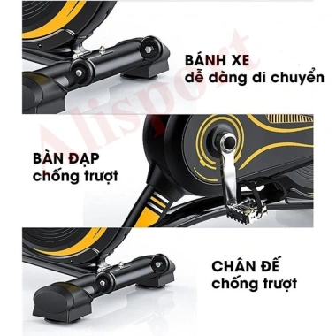 Xe đạp tập thể dục fitness - máy tập gym tại nhà, bánh đà kháng không tiếng ồn, đồng hồ đo chỉ số, chỉ 2.81 triệu