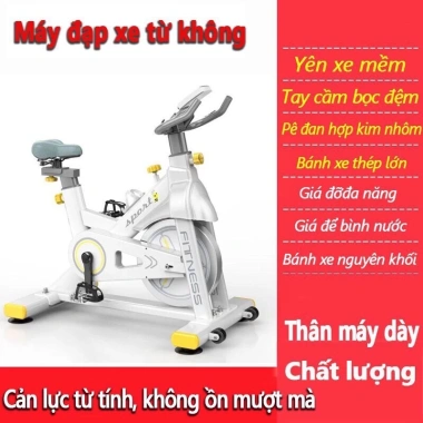Xe đạp tập thể dục Fitness trắng không tiếng ồn - Giá ưu đãi 2.07 triệu cho nhà