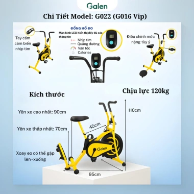 Xe Đạp Tập Thể Dục Galen G022 - Phục hồi tay chân, xoay eo, tập gym, giá 2.019.000đ 2