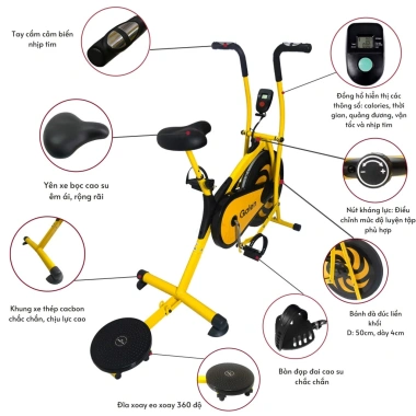 Xe Đạp Tập Thể Dục Galen G022 - Phục hồi tay chân, xoay eo, tập gym, giá 2.019.000đ 4