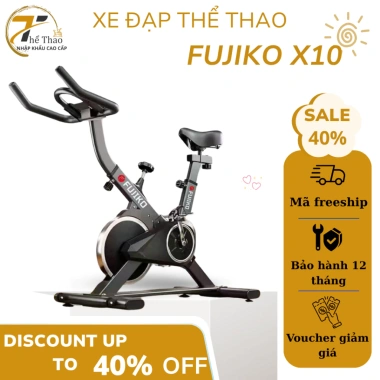 Xe đạp tập thể dục Sport Fujiko X10 - Tập tại nhà, tặng má phanh dự phòng và dây curoa, chỉ 1.37 triệu 2
