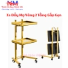 Xe Đẩy 2 Tầng Mạ Vàng Inox Đựng Dụng Cụ Spa Y Tế Thẩm Mỹ, Bền Chắc 850k