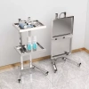 Xe Đẩy 2 Tầng Mạ Vàng Inox Đựng Dụng Cụ Spa Y Tế Thẩm Mỹ, Bền Chắc 850k 4