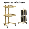 Xe Đẩy 2 Tầng Mạ Vàng Inox Đựng Dụng Cụ Spa Y Tế Thẩm Mỹ, Bền Chắc 850k 9
