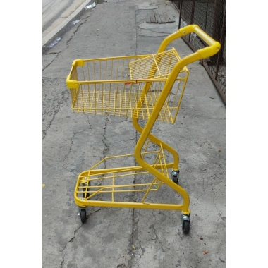 Xe Đẩy 2 Tầng Siêu Thị Màu Vàng-Hồng - Thiết Kế Đa Năng, Giá Ưu Đãi 1.125 Triệu