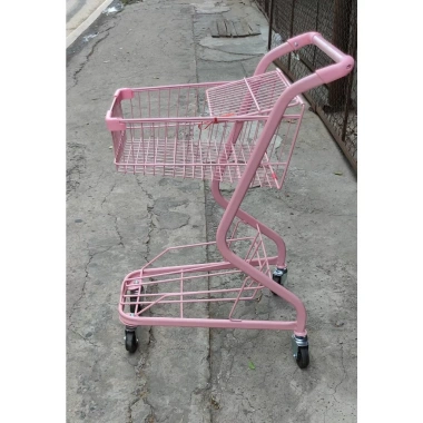 Xe Đẩy 2 Tầng Siêu Thị Màu Vàng-Hồng - Thiết Kế Đa Năng, Giá Ưu Đãi 1.125 Triệu