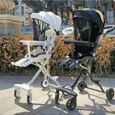 Xe đẩy 2in1 M9 phiên bản mới - Bàn ăn dặm cho bé, màn che và lò xo giảm sóc