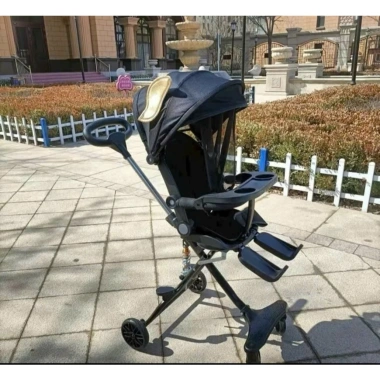 Xe đẩy 2in1 M9 phiên bản mới - Bàn ăn dặm cho bé, màn che và lò xo giảm sóc
