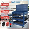 Xe đẩy 3 tầng CSPS Tủ đồ nghề di động đa năng, tải 136kg, 4 bánh xoay có khóa, xuất khẩu Mỹ, chính hãng