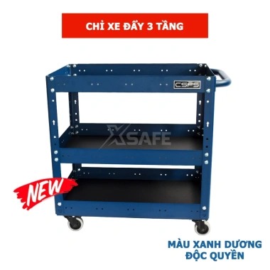 Xe đẩy 3 tầng CSPS Tủ đồ nghề di động đa năng, tải 136kg, 4 bánh xoay có khóa, xuất khẩu Mỹ, chính hãng 9 Xe đẩy 3 tầng CSPS Tủ đồ nghề di động đa năng, tải 136kg, 4 bánh xoay có khóa, xuất khẩu Mỹ, chính hãng 9
