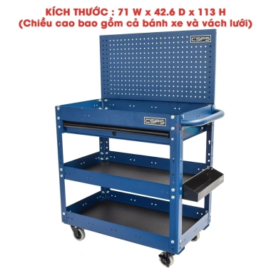 Xe đẩy 3 tầng CSPS xanh Tủ đồ nghề đa năng 136kg 4 bánh xoay có khóa sơn tĩnh điện xuất khẩu Mỹ 2 Xe đẩy 3 tầng CSPS xanh Tủ đồ nghề đa năng 136kg 4 bánh xoay có khóa sơn tĩnh điện xuất khẩu Mỹ 2