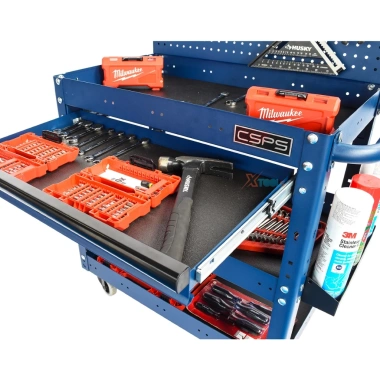 Xe đẩy 3 tầng CSPS xanh Tủ đồ nghề đa năng 136kg 4 bánh xoay có khóa sơn tĩnh điện xuất khẩu Mỹ
