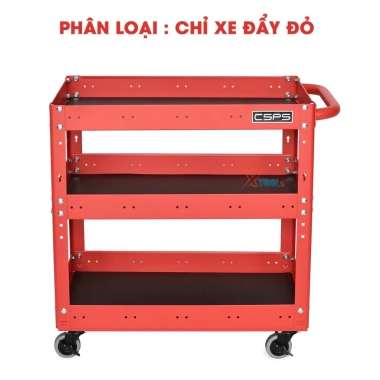 Xe đẩy 3 tầng CSPS xanh Tủ đồ nghề đa năng 136kg 4 bánh xoay có khóa sơn tĩnh điện xuất khẩu Mỹ