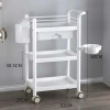 Xe đẩy 3 tầng nhựa ABS spa-tiểu phẫu kèm bát nước & thùng rác - Giá ưu đãi 550.000₫