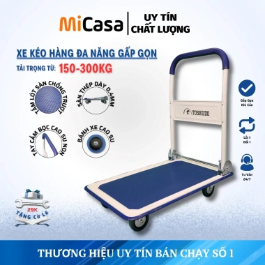 Xe Đẩy 4 Bánh Tải Trọng 200KG Gấp Gọn Đa Năng Chống Ồn Giá Sốc 329.000đ