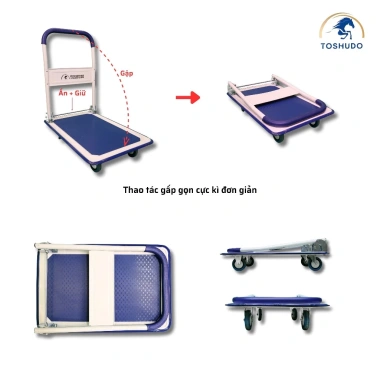 Xe Đẩy 4 Bánh Tải Trọng 200KG Gấp Gọn Đa Năng Chống Ồn Giá Sốc 329.000đ