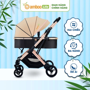 Xe đẩy Bamboo Life BL140 2 chiều, nôi gấp gọn đa năng, an toàn - 2.899.000 VND