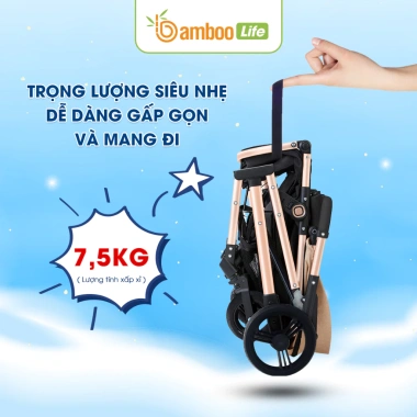 Xe đẩy Bamboo Life BL140 2 chiều, nôi gấp gọn đa năng, an toàn - 2.899.000 VND 7 Xe đẩy Bamboo Life BL140 2 chiều, nôi gấp gọn đa năng, an toàn - 2.899.000 VND 7