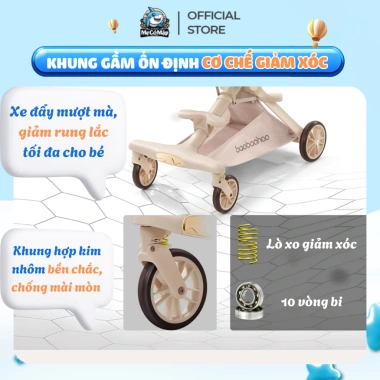 Xe Đẩy Baobaohao V16-C Chính Hãng - Gấp Gọn, Xoay 2 Chiều, Giảm Rung Lắc, Giá 1.73 Triệu