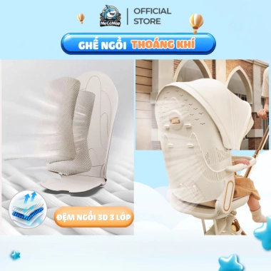 Xe Đẩy Baobaohao V16-C Chính Hãng - Gấp Gọn, Xoay 2 Chiều, Giảm Rung Lắc, Giá 1.73 Triệu