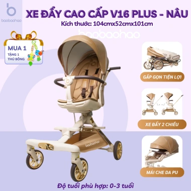 Xe Đẩy Baobaohao V16 Plus Cao Cấp Gấp Gọn 2 Chiều, Mái Che Da PU Sang Trọng - 1.820.000₫