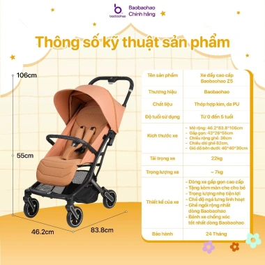 Xe Đẩy Baobaohao Z5 Bảo Hành 24 Tháng – Chống Xóc Mọi Địa Hình, Khoang Nằm Rộng, Tải Trọng Lớn Nhất 2