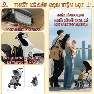 Xe Đẩy Baobaohao Z5 Bảo Hành 24 Tháng – Chống Xóc Mọi Địa Hình, Khoang Nằm Rộng, Tải Trọng Lớn Nhất 6