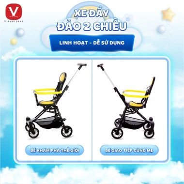 Xe Đẩy Bé Đổi Chiều Gấp Siêu Gọn Dây Đai An Toàn V-BABY Q2 Giá Ưu Đãi 829.000₫