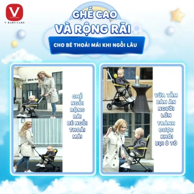 Xe Đẩy Bé Đổi Chiều Gấp Siêu Gọn Dây Đai An Toàn V-BABY Q2 Giá Ưu Đãi 829.000₫