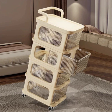 Xe Đẩy Đa Năng 3-4-5 Tầng Bánh Xe, Kệ Ngăn Kéo Đựng Bỉm Sữa, Giá Spa Tiện Lợi, Chịu Lực Cao - Giá 201.000 VND