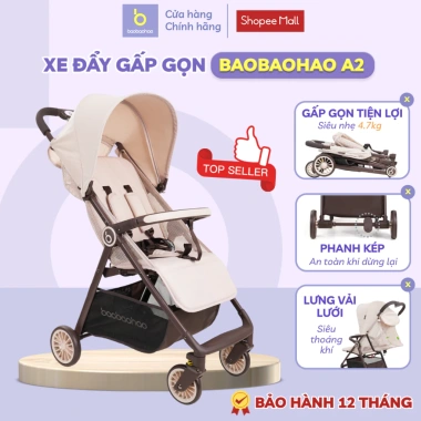 Xe Đẩy Đa Năng Baobaohao A2 Gấp Gọn Siêu Mỏng, Ngả Lưng Đa Chế Độ, Bánh Xe Giảm Xóc 1.025.000 VND