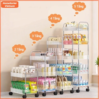 Xe Đẩy Đa Năng Kệ Trong Suốt Nhiều Tầng Bánh Xe Đồ Ăn Nhẹ, Mỹ Phẩm Giá 98.000