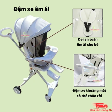 Xe đẩy DINO BABY M9, M8, M2 - 2 chiều 3 tư thế, ngã sâu, giảm sốc, giá 550.000₫