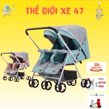 Xe đẩy đôi gấp gọn sơ sinh - Siêu nhẹ, an toàn, giá chỉ 1.699.000₫