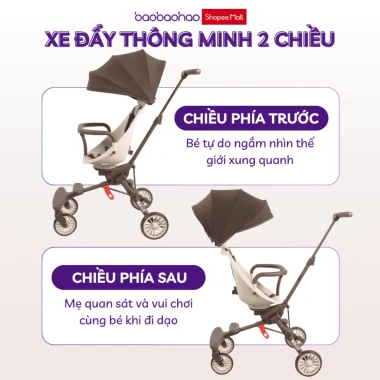 Xe Đẩy Du Lịch Baobaohao V7‑A Gấp Gọn 2 Chiều, Bánh EVA Êm Ái, Giá 1,025,000₫ 2