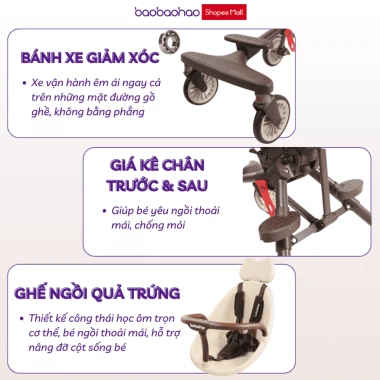 Xe Đẩy Du Lịch Baobaohao V7‑A Gấp Gọn 2 Chiều, Bánh EVA Êm Ái, Giá 1,025,000₫ 5