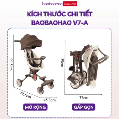 Xe Đẩy Du Lịch Baobaohao V7‑A Gấp Gọn 2 Chiều, Bánh EVA Êm Ái, Giá 1,025,000₫ 7