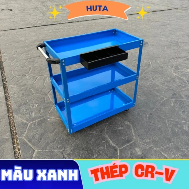 Xe Đẩy Dụng Cụ Cơ Khí 3 Tầng Thép CRV Cao Cấp – Bánh Xe Di Chuyển – Giá Ưu Đãi 555.000₫