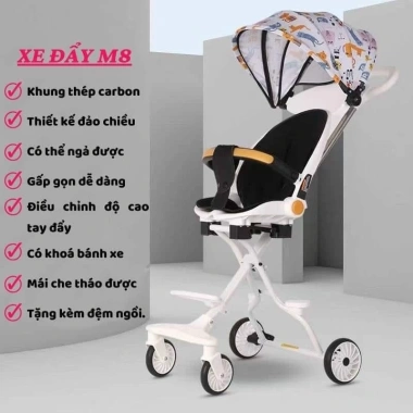 Xe đẩy gấp gọn 2 chiều M8 full đệm, ngả lưng, có mái - Giá ưu đãi 409.000₫ 2 Xe đẩy gấp gọn 2 chiều M8 full đệm, ngả lưng, có mái - Giá ưu đãi 409.000₫ 2