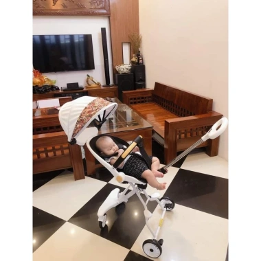 Xe đẩy gấp gọn 2 chiều M8 full đệm, ngả lưng, có mái - Giá ưu đãi 409.000₫