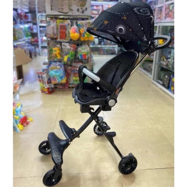 Xe đẩy gấp gọn 2 chiều M8 full đệm, ngả lưng, có mái - Giá ưu đãi 409.000₫