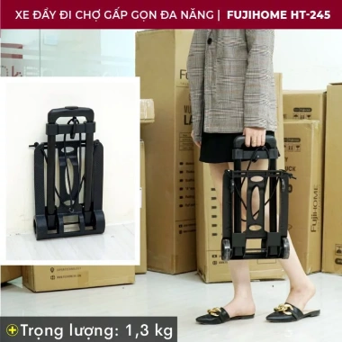 Xe đẩy gấp gọn 45kg HT-MINI01 tặng dây buộc, xe kéo mini chung cư, giá 305.000₫ 4