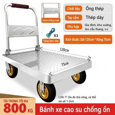 Xe đẩy gấp gọn 600kg - Xe kéo hàng sàn sắt cỡ lớn, nâng tay đa năng, giá 378.800₫ 10