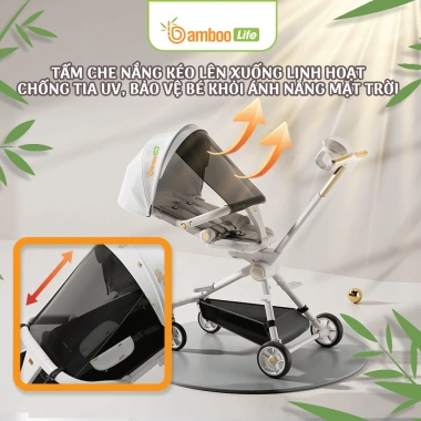 Xe đẩy gấp gọn Bamboo Life 2 chiều xoay 360 an toàn - Giá ưu đãi 2.000.000₫