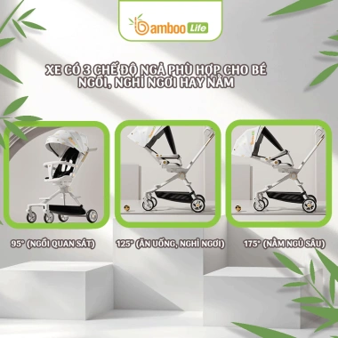 Xe đẩy gấp gọn Bamboo Life 2 chiều xoay 360 an toàn - Giá ưu đãi 2.000.000₫