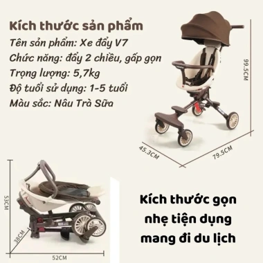 Xe đẩy gấp gọn BaoBaoHao V7 V8 V3S V13 cho bé – Chính hãng, giảm còn 950.999₫ 3