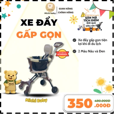 Xe đẩy gấp gọn cao cấp Michibaby cho bé - Siêu nhẹ, an toàn, giảm giá 350k
