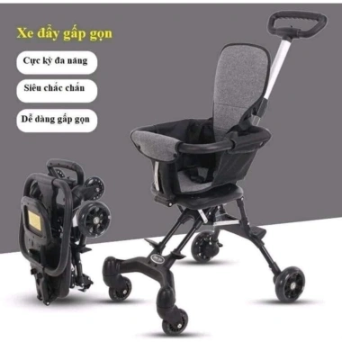 Xe đẩy gấp gọn cho bé 0-3 tuổi có đệm ghế nhẹ tiện du lịch giá chỉ 299.000₫